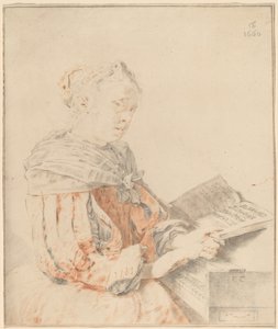 Young Girl at the Keyboard by Cornelis Ploos van Amstel