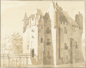 Castle Frissestein in Herwijnen, Rear View by Cornelis Pronk (possibly)