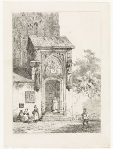 View of a Church Portal by Cornelis Springer