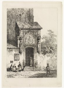 View of a Church Portal by Cornelis Springer