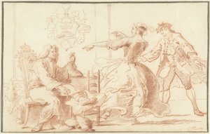 The Rich Gout Sufferer, Laughed at by a Young Woman by Cornelis Troost