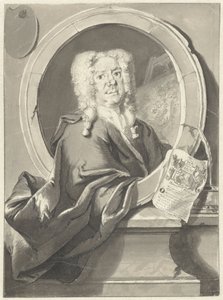Portrait of Jacob Campo Weyerman in Medallion by Cornelis Troost
