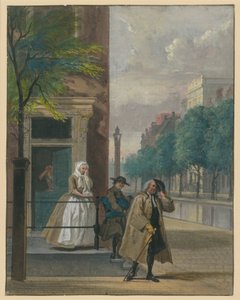 Scene from a Comedy ("The Exposed Hypocritical Virtue" by Lingelbach) by Cornelis Troost