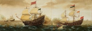 A Naval Encounter between Dutch and Spanish Warships, c.1618-1620