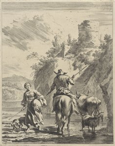 Shepherd and Shepherdess by a Fort (Rolling Landscapes)