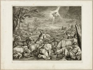 Angel Speeding Abraham by Cornelis Visscher