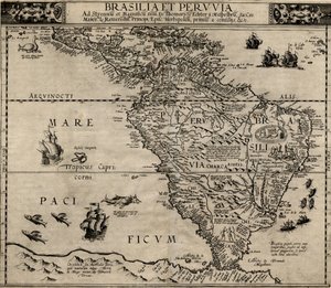Brazil and Peru by Cornelis de Jode