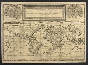 World map, Totius Orbis cognier universalis descriptio by Cornelis de Jode