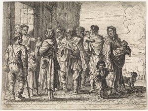 Beggars in Front of a Monastery by Cornelis de Wael