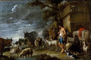 The Story of the Prodigal Son: The Guard of the Pigs by Cornelis de Wael