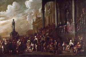 The Seven Works of Bodily Mercy: Giving Food to the Hungry by Cornelis de Wael