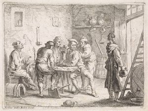 Woman Leaving an Inn by Cornelis de Wael
