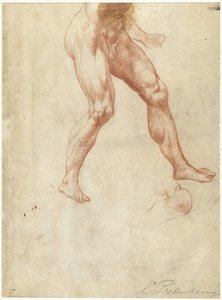 Study of the Lower Body of a Walking Male Nude by Cornelis van Poelenburch