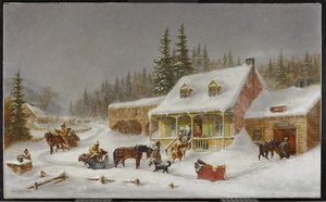 The Blacksmiths Shop, 1871 by Cornelius Krieghoff