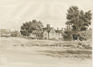 Oaken - Farm House: Sepia Wash Drawing