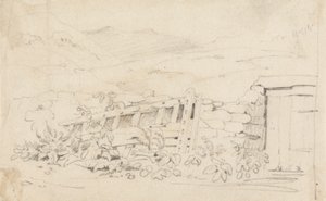 Study of a Stonewall and a Gate by Cornelius Varley
