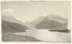 Sunlight over a Lake near Snowdon, Llanberis, North Wales by Cornelius Varley