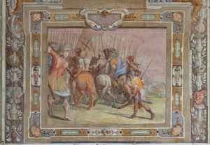 Battle Scene from the Deeds of Godfrey of Bouillon at the Capture of Jerusalem by Cosimo Daddi