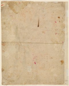 The Head of Saint George and Architectural Plans (verso) by Cosmas Damian Asam