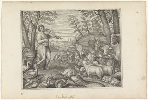 Orpheus Enchants the Animals with His Music (Metamorphoses of Ovid series) by Crispijn van de Passe (II)