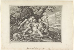 Venus Warns Adonis (Metamorphoses of Ovid series) by Crispijn van de Passe (II)
