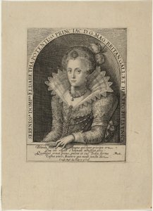 Elizabeth, Princess, Wife of the Elector Palatine Frederick V, King of Bohemia by Crispijn van de Passe I