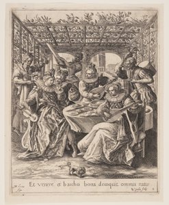 The Son Wasting his Heritage with Riotous Living, from The Parable of the Prodigal Son by Crispijn van de Passe I