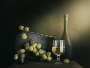 White Wine and Grapes