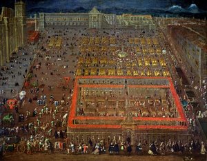Central Square of Mexico City, 1695 by Cristobal de Villalpando