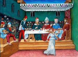 During the Banquet of Herod, Salome Presents the Head of John (c. 144r). 1476 by Cristoforo De Predis