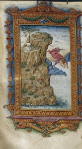 Sappho throwing herself into the sea Illustration for The Heroides by Ovid
