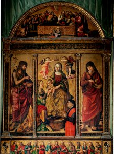 Triptych of the Mystical Marriage of St. Catherine, Surrounded by Saints John the Baptist and Saint John the Evangelist