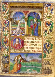 Annunciation, Book of Hours Borromeo, with Giovanni III Borromeo and his Wife Cleofa Pio da Carpi in Prayer