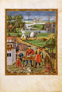 Influence of the Moon: scene of fishing, hunting and agriculture