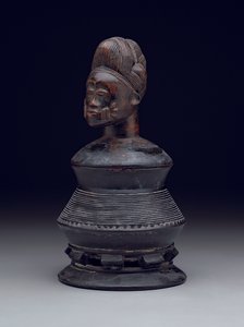 Ointment pot with effigy cover, early to mid-20th century by Culture Baule