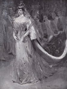 Queen Alexandra leaving Westminster Abbey, London, after her and King Edward VII