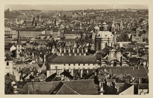 Postcard depicting a general view of Prague by Czech Photographer