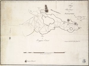 A Plan of the Harbour Near Singapore by Captain D.L. Ross, FRS Marine Surveyor General by D. I. Ross