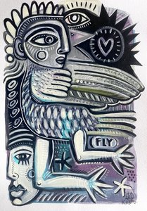 Abstract Flying Figure