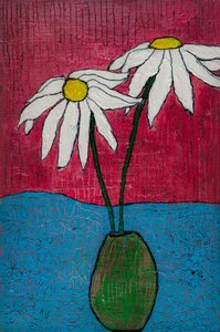 Two Daisies in Vase by Dale Hefer