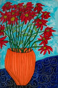 Vibrant Red Flowers by Dale Hefer