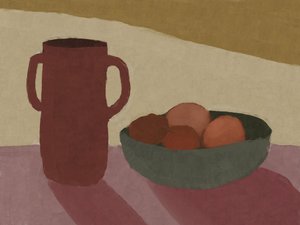 Jug With Peaches by Dan Hobday