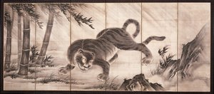 Tiger [left of the pair Dragon and Tiger], mid 16th century by Dōan Yamada