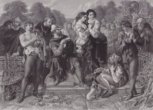 Orlando and the Wrestler, "As You Like It" by Daniel (after) Maclise