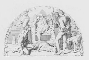 Shakespeare, The Justice (engraving) by Daniel (after) Maclise