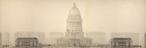 Plate 131 from The Plan of Chicago: Chicago. Elevation Showing the Group of Buildings by Daniel Burnham