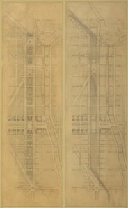 Plate 79 2 Drawings from The Plan of Chicago: Suggested Location and Arrangement by Daniel Burnham