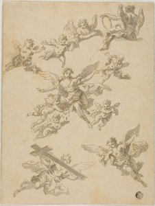 Sketches of Angels and Putti by Daniel Gran