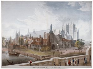 View of Westminster Hall and Abbey, from Westminster Bridge, London