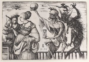 Death and the Devil Surprising Two Women by Daniel Hopfer